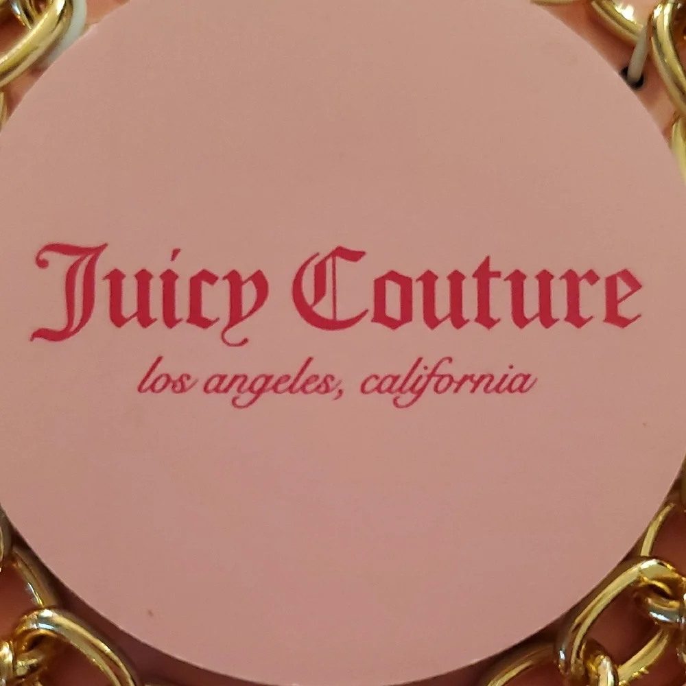 Juicy Couture Gold Bracelet with Heart & Jewel Charms New In Box 18" - Picture 2 of 6